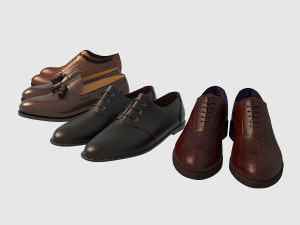 fashion leather shoes 2 3D Model