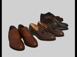 fashion leather shoes 2 3D Model