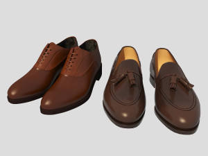 fashion leather shoes 2 3D Model
