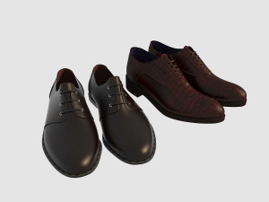 fashion leather shoes 2 3D Model