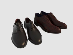 fashion leather shoes 2 3D Model