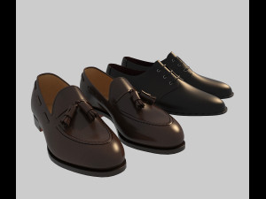 fashion leather shoes 2 3D Model