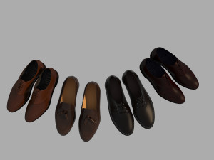 fashion leather shoes 2 3D Model