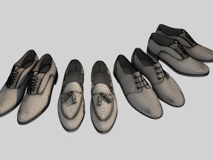 fashion leather shoes 2 3D Model