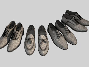 fashion leather shoes 2 3D Model