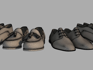 fashion leather shoes 2 3D Model