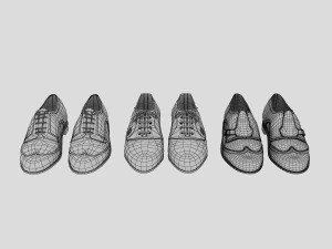 fashion leather shoes 3 3D Model