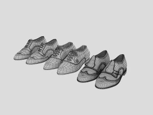 fashion leather shoes 3 3D Model