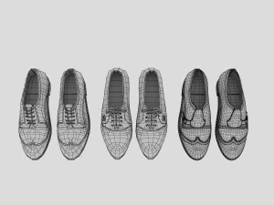 fashion leather shoes 3 3D Model