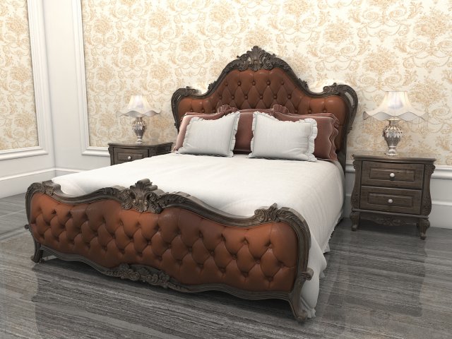 classic bed 2 Modèle 3D .c4d .max .obj .3ds .fbx .stl .blend 