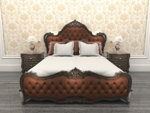 classic bed 2 Modèle 3D