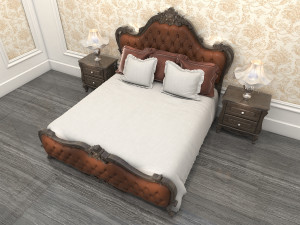 classic bed 2 Modèle 3D