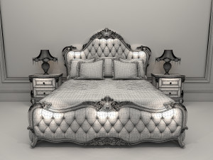 classic bed 2 Modèle 3D