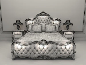 classic bed 2 3D Model