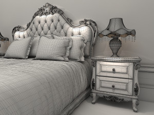 classic bed 2 Modèle 3D