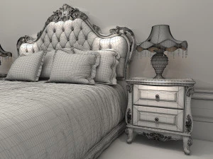 classic bed 2 3D Model