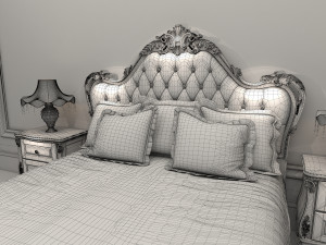 classic bed 2 Modèle 3D