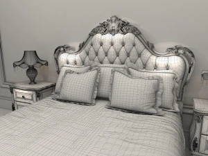 classic bed 2 3D Model