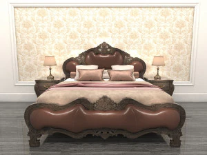 classic bed 3 3D Model