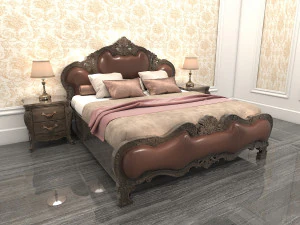 classic bed 3 3D Model