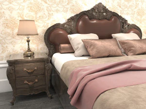 classic bed 3 3D Model