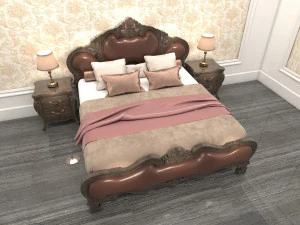 classic bed 3 3D Model