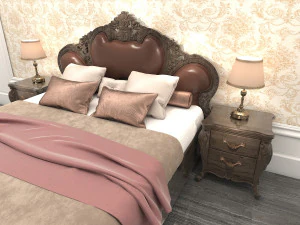 classic bed 3 3D Model