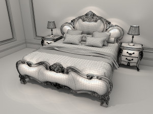 classic bed 3 Model 3D