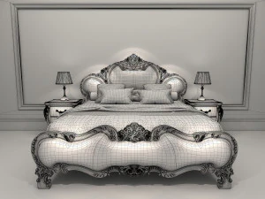 classic bed 3 3D Model