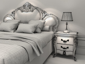 classic bed 3 Model 3D