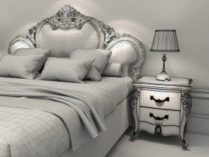classic bed 3 3D Model