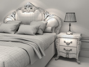 classic bed 3 Model 3D