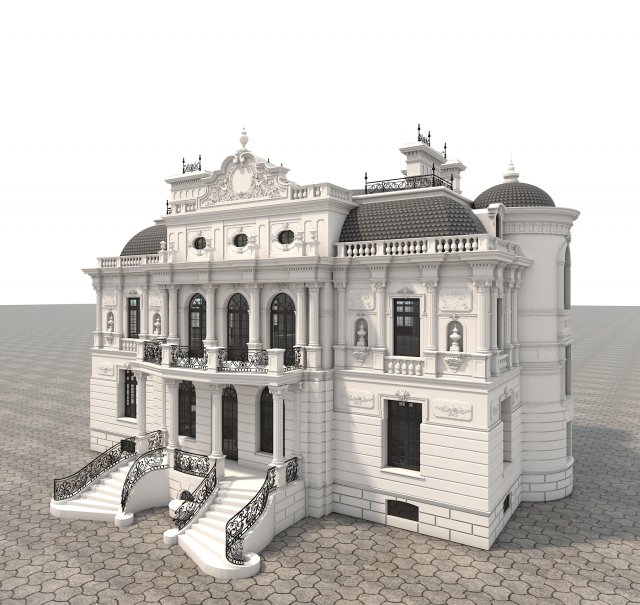 classic villa 2 3Dモデル .c4d .max .obj .3ds .fbx .stl .blend 