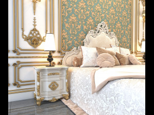 european style bed 3D Model