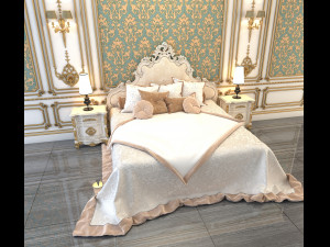 european style bed 3D Model