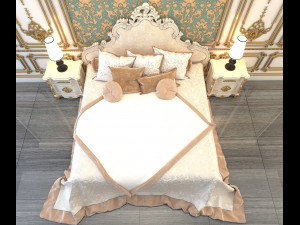 european style bed 3D Model