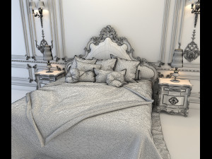 european style bed 3D Model