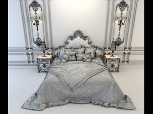 european style bed 3D Model