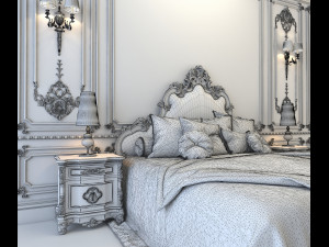 european style bed 3D Model