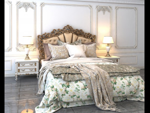 european style bed 2 3D Модель