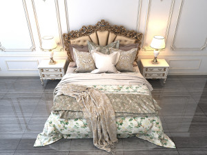 european style bed 2 3D Модель