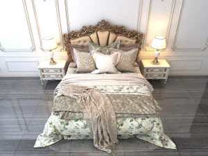 european style bed 2 3D Model