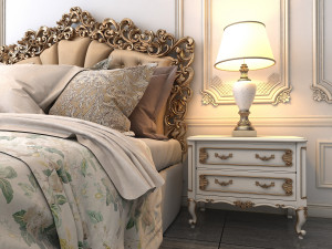 european style bed 2 3D Модель
