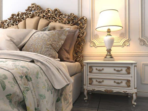 european style bed 2 3D Model