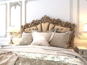 european style bed 2 3D Model