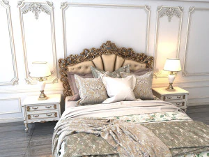 european style bed 2 3D Model