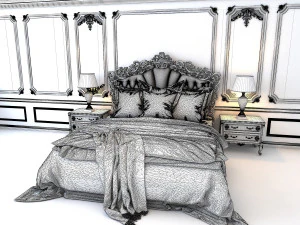european style bed 2 3D Model