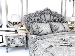 european style bed 2 3D Модель