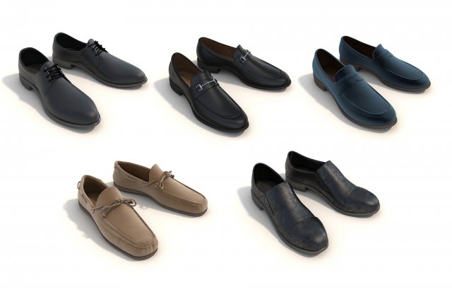 men shoes 3D Model .c4d .max .obj .3ds .fbx .stl .blend 