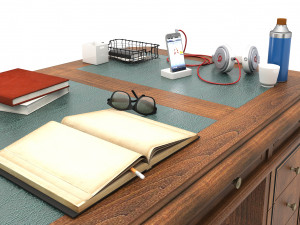 classic office working table set 3D Model
